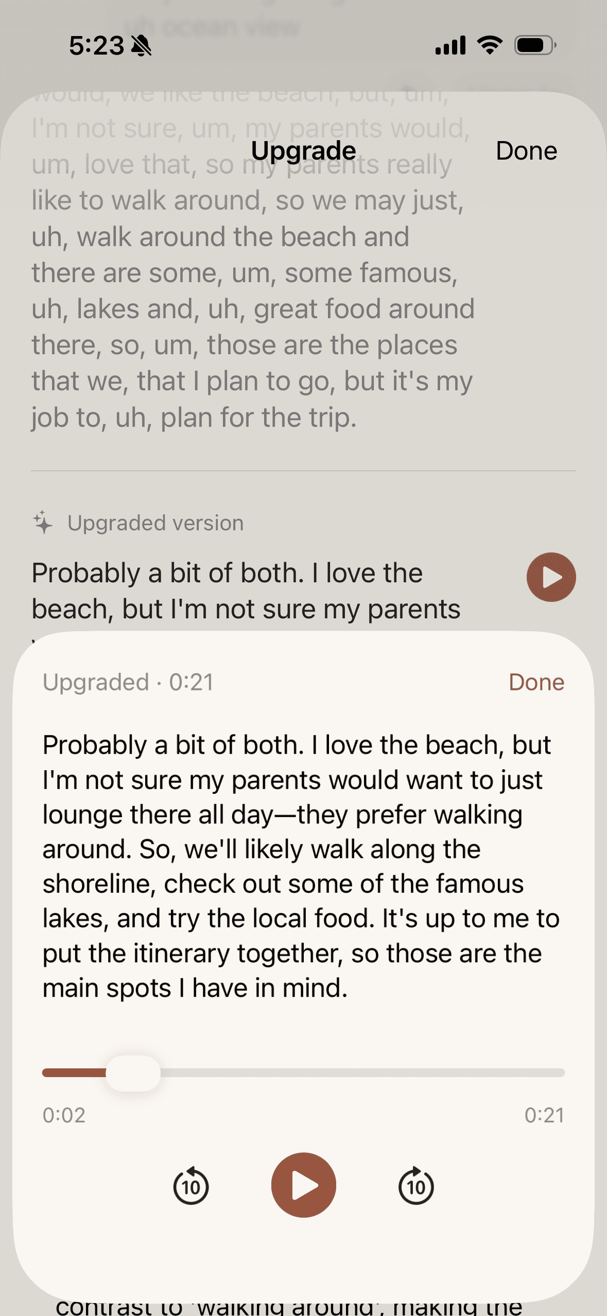 The upgraded version with an audio player to hear it read aloud